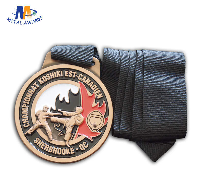 Custom Awards Metal Taekwondo Or KongFu Medals With Soft Enamel Colors And Lanyard