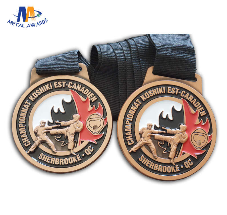 Custom Awards Metal Taekwondo Or KongFu Medals With Soft Enamel Colors And Lanyard