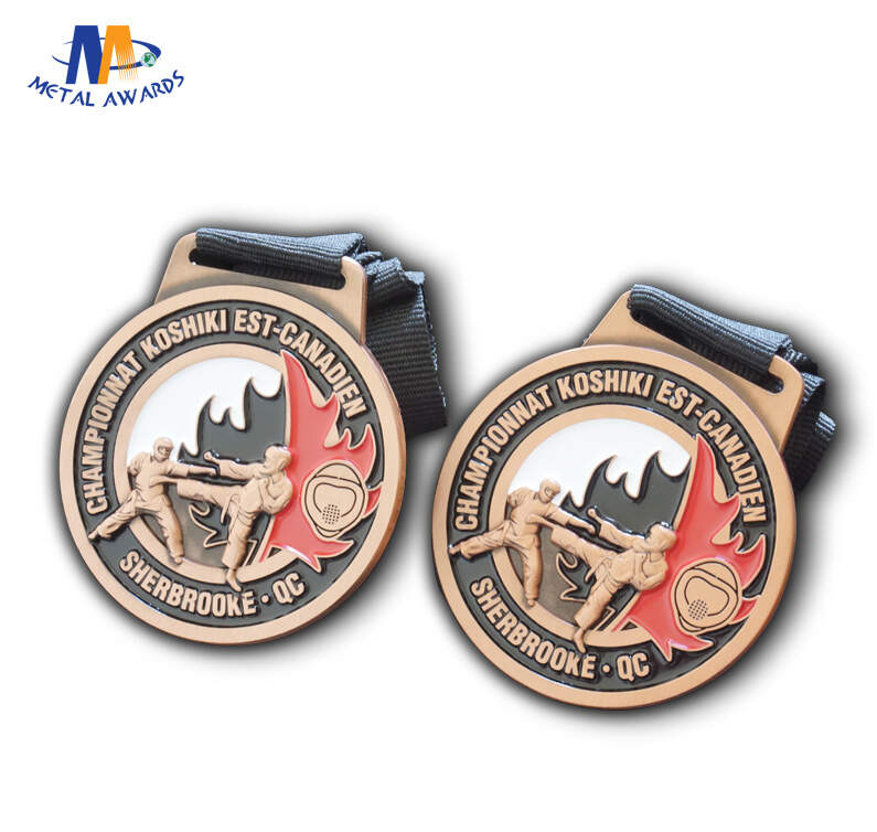 Custom Awards Metal Taekwondo Or KongFu Medals With Soft Enamel Colors And Lanyard