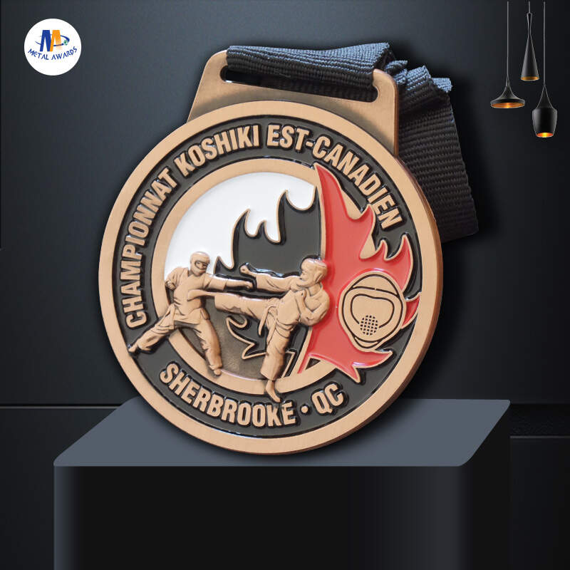 Custom Awards Metal Taekwondo Or KongFu Medals With Soft Enamel Colors And Lanyard