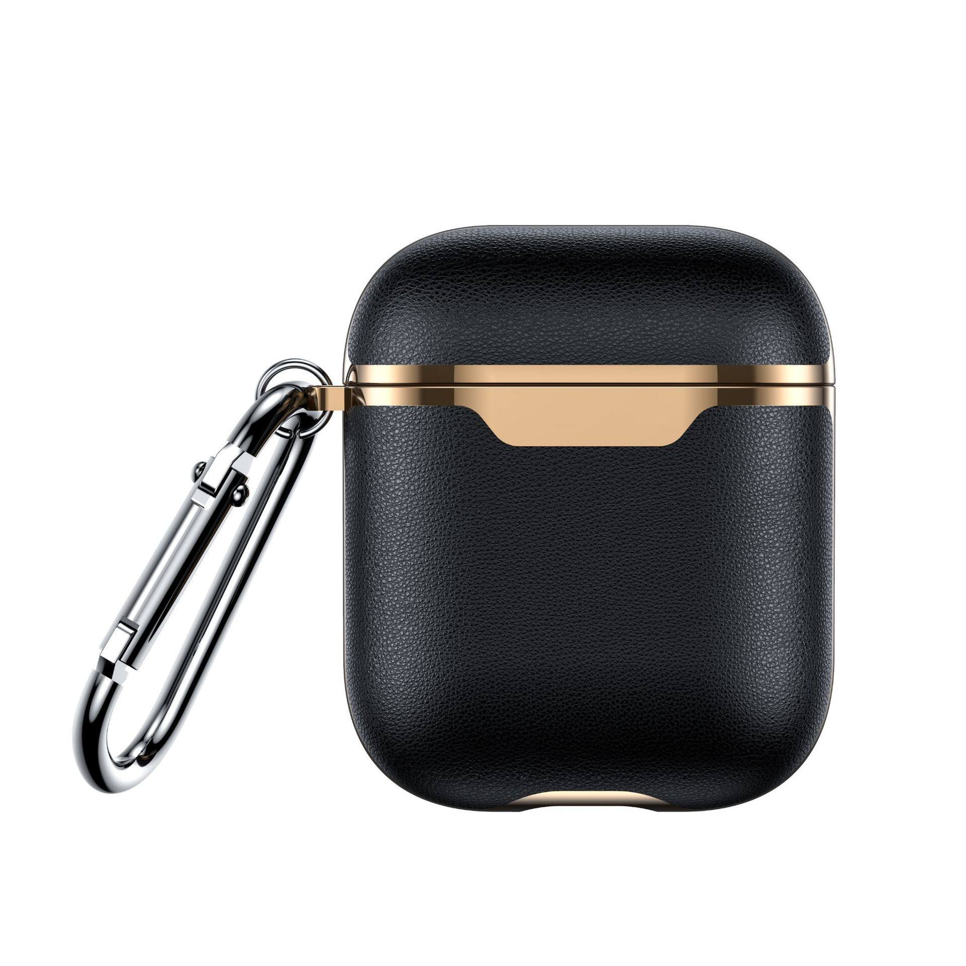 Neuankömmling Luxus elegante PU Leder Gold stoßfest Bluetooth drahtlose Kopfhörer Schutzhülle für Apple Airpods