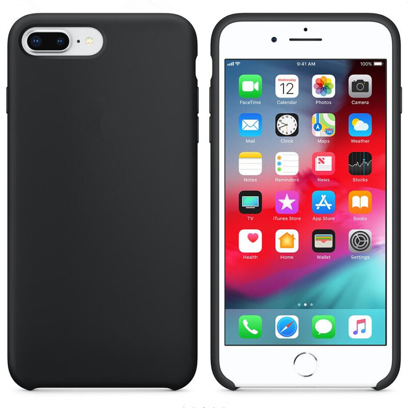 Liquid Silicone Rubber Cover mit weichem Mikrofaserfutter für iPhone 7/8 PLUS