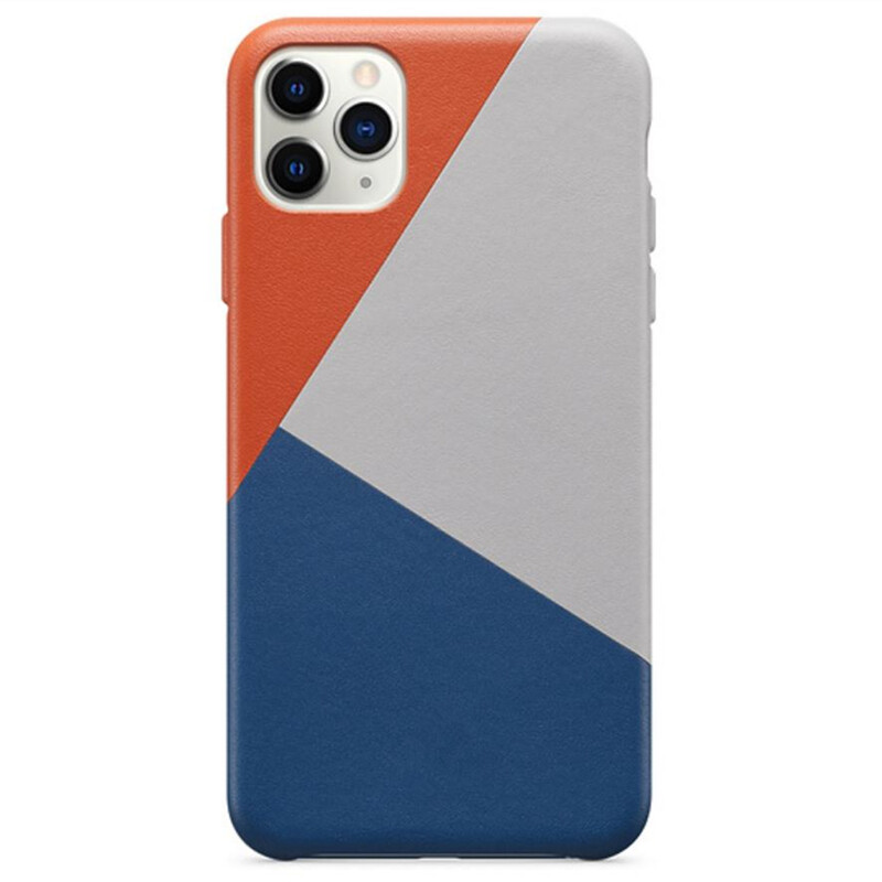 Capa Híbrida Traseira Flexível em Couro para iPhone 11 Pro