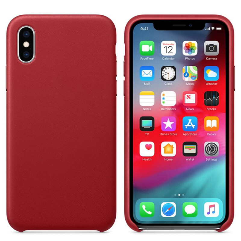 Кожаный Гибкий Задний Гибридный Чехол для iPhone XS / X