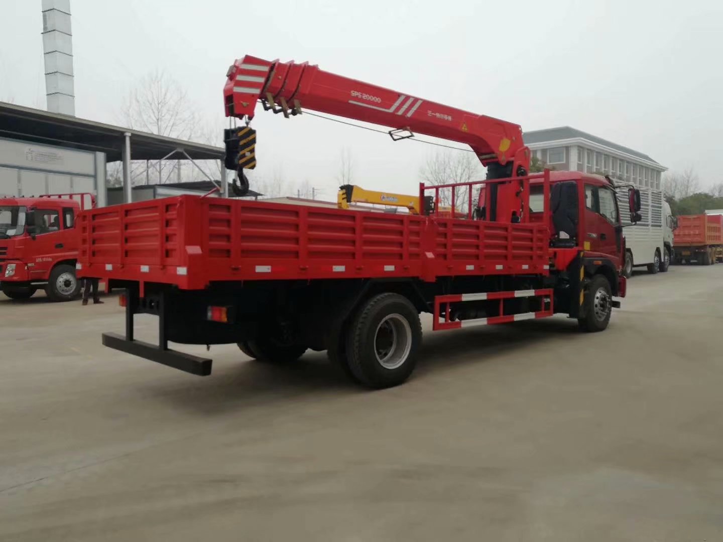 flatbed truck with crane construction simulator