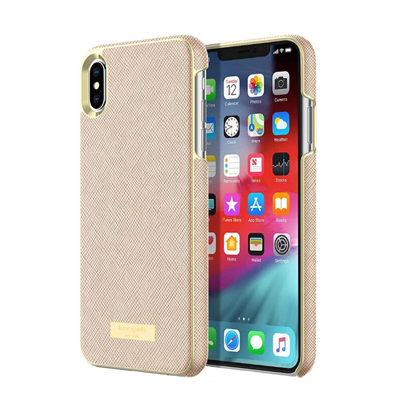 Cubierta híbrida de metal con tapa dura de cuero para iPhone XS Max