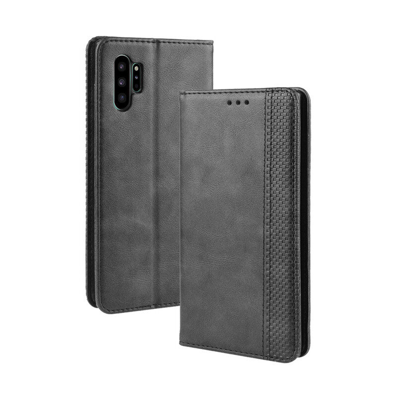 Funda de cuero magnética invisible para Samsung Note10 Plus, para Samsung Note10 Plus Ranura para tarjeta Flip Funda de cuero