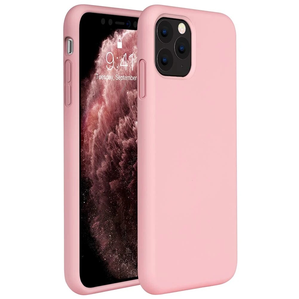 Cubierta de caucho de silicona líquida espesa con forro de microfibra suave 4 lados cubiertos para iPhone 11