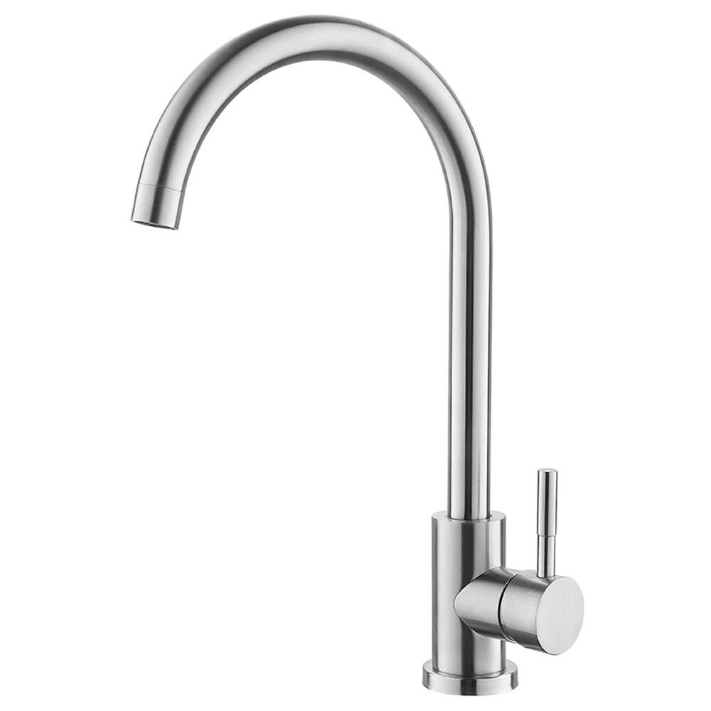 【SOQO】Commercial Brushed Nickel Stainless Steel One Hole Kitchen Faucet