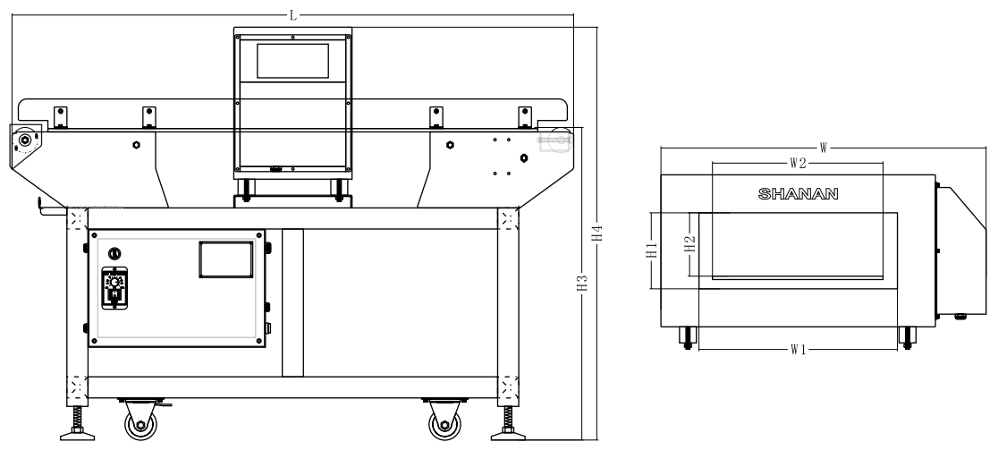 Conveyor type metal detector for food,medicine,chemicals, textiles, clothing, rubber and plastics