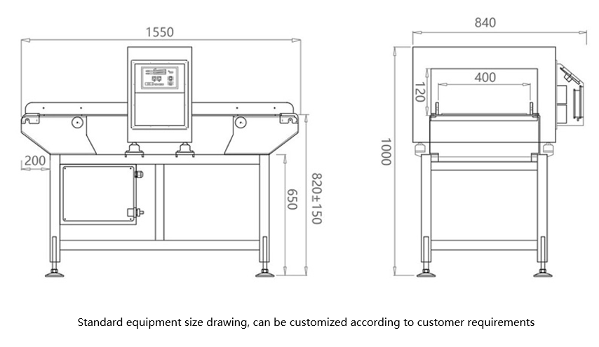 Blowing and removing metal detector for food,medicines,chemicals,printing