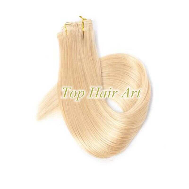 Machine made hair wefts, 100% top quality human hair, Remy cuticle hair, silkly straight, 100% tangle free, no shedding