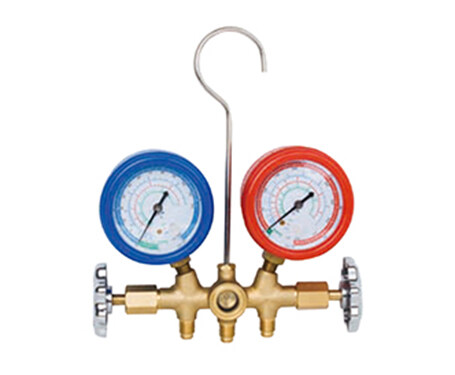 Best Sale Refrigerant R134a R410a R32 Manifold Gauge Pressure Gauge Two Way With Sight Glass