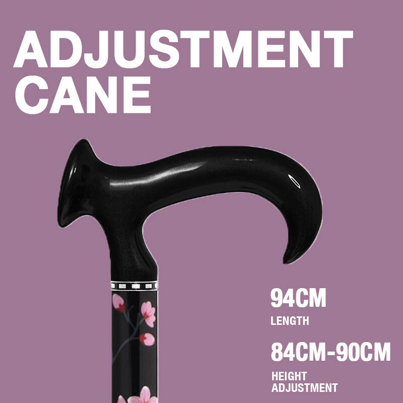 Derby Carbon Fiber Adjustable Floral Patterned Walking Cane