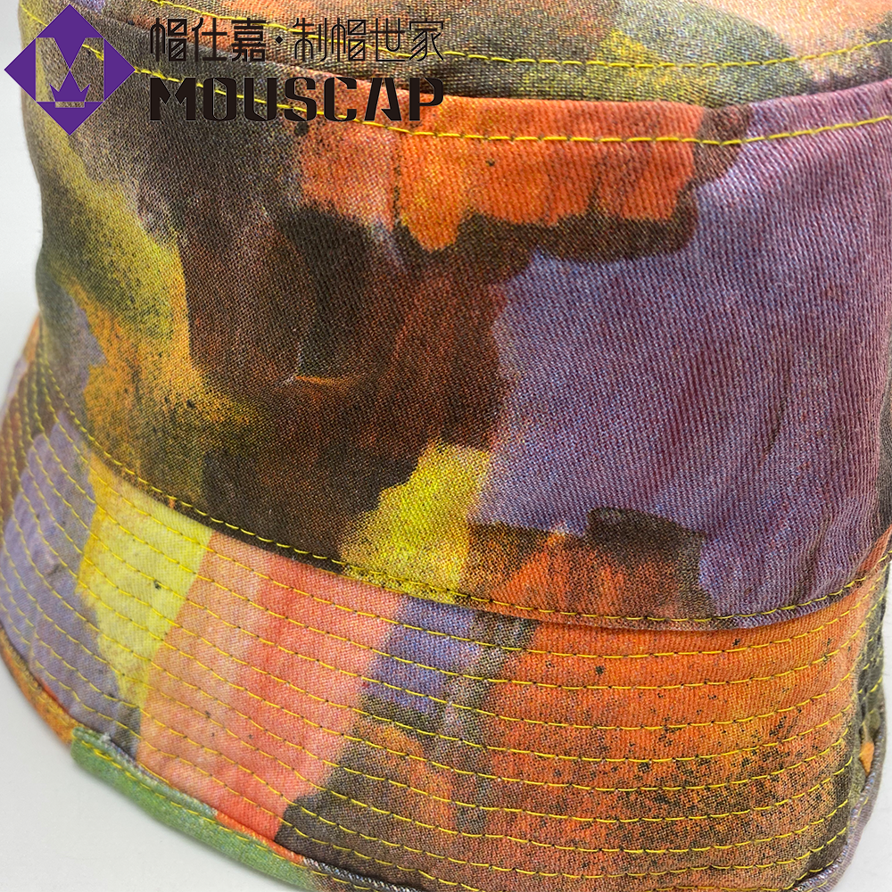 100% polyester Heat transfer printing bucket fishing hat