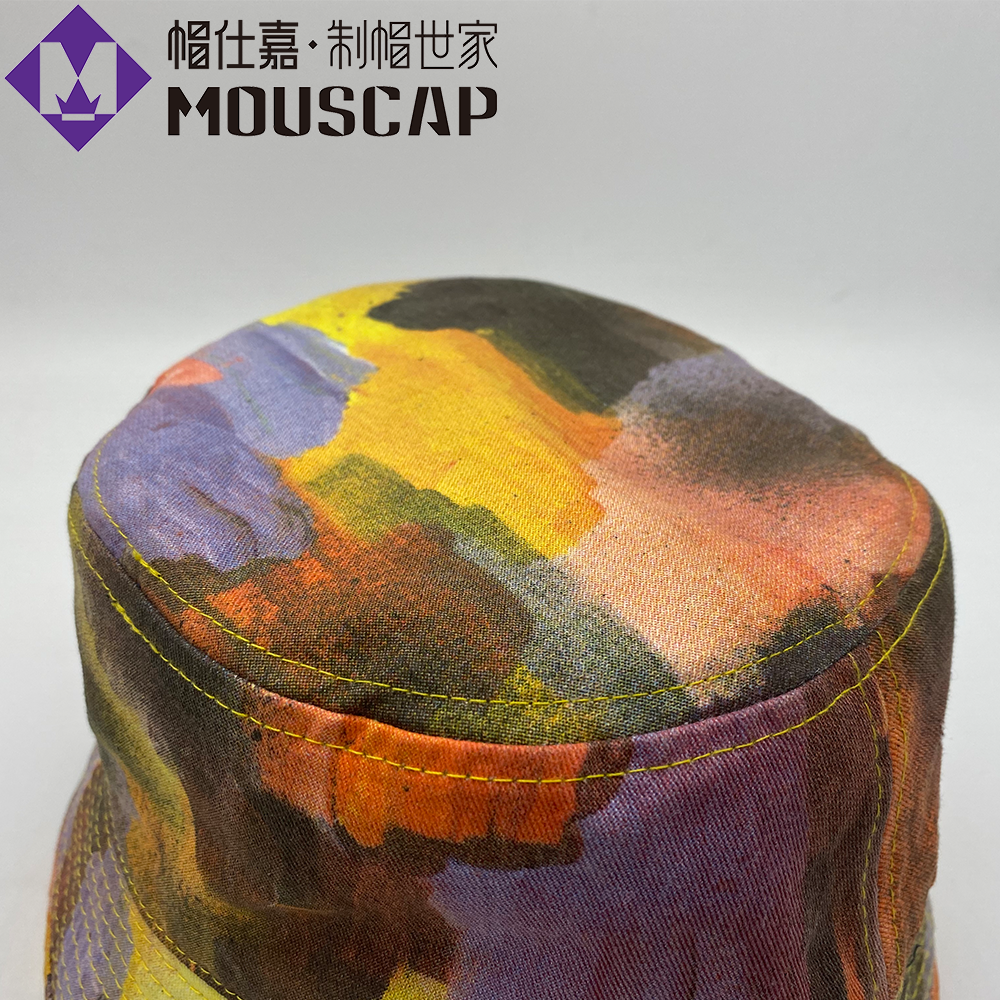 100% polyester Heat transfer printing bucket fishing hat