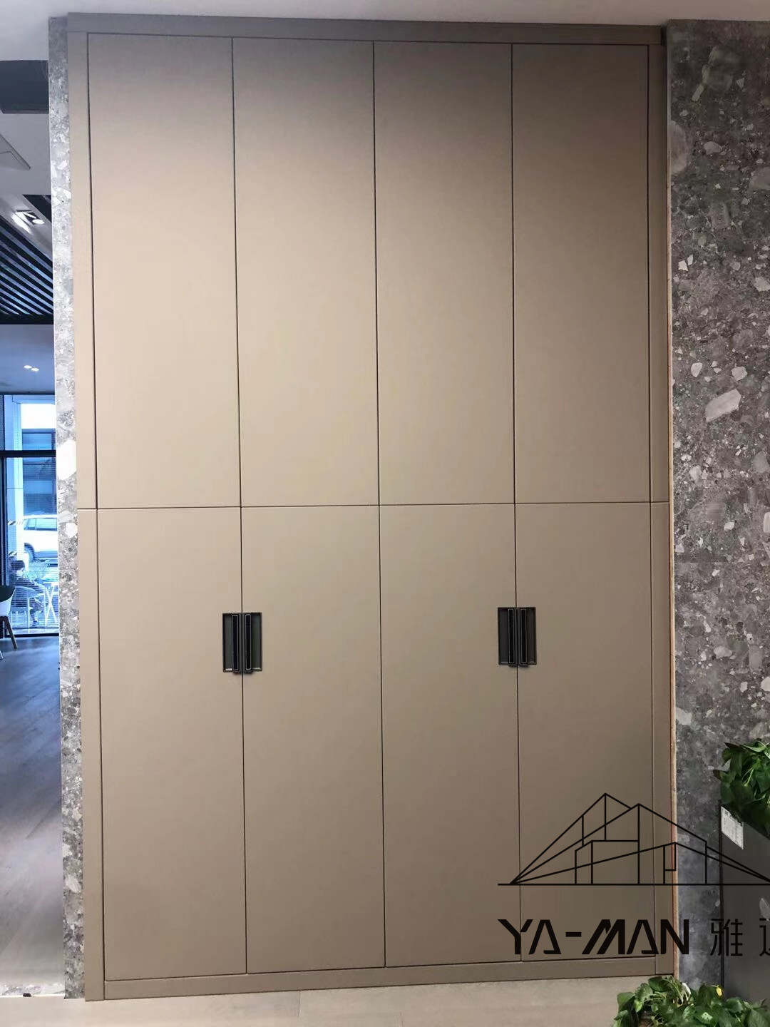 YAMAN special finish like wall paper leather door wardrobe