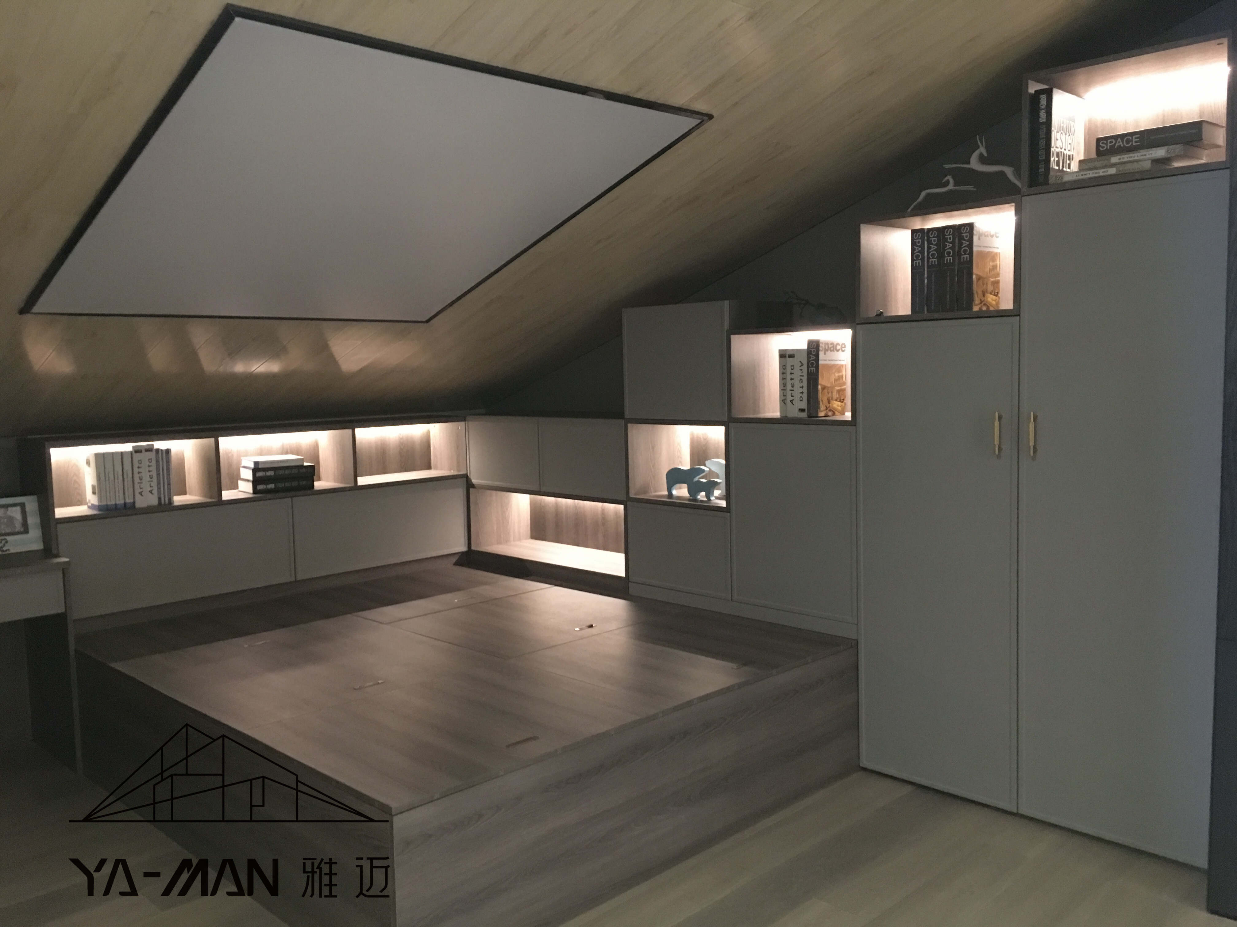 YAMAN Modular wardrobe for roof floor with bookcase in HAIKOU SHOP