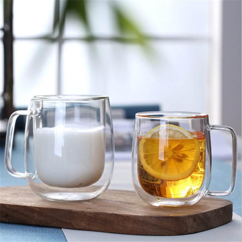 Double-layer glass transparent mug heat-resistant tea cup high borosilicate glass