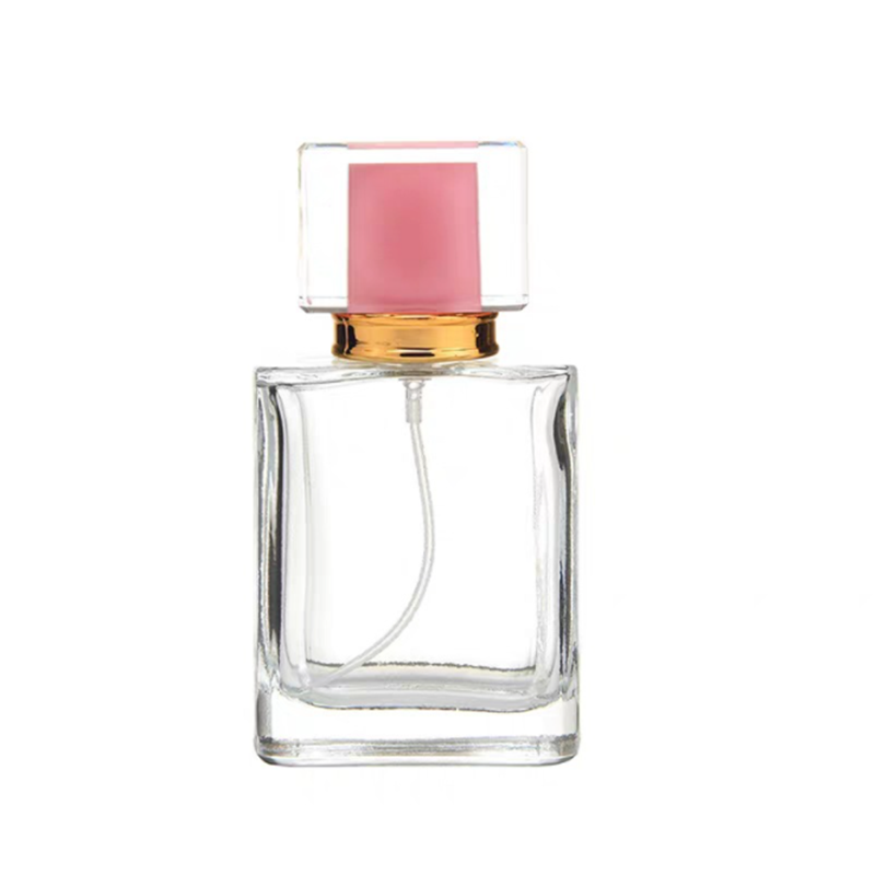 Square high-end crystal transparent 50ml-150ml perfume bottle travel split bottle empty bottle fine mist glass