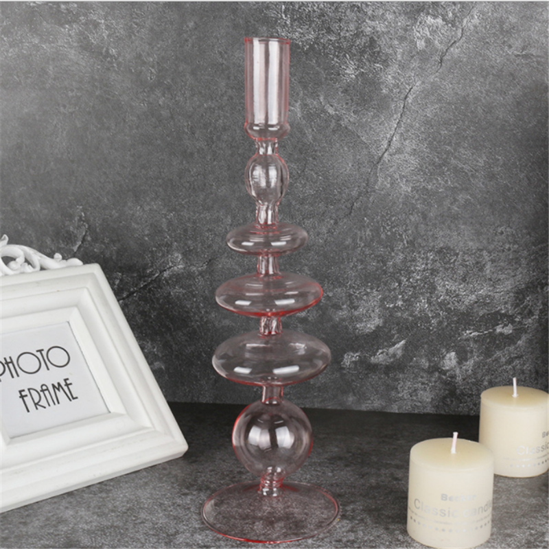 Multicolor glass candle holders home candlelight dinner decoration handmade glass crafts