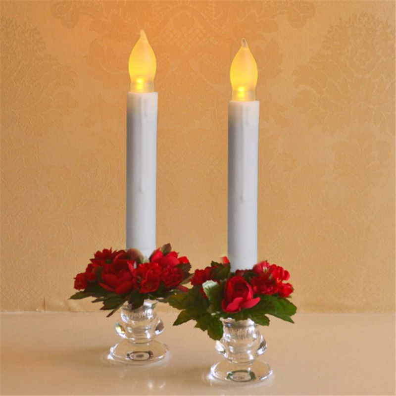 Simple transparent glass electronic candle holder candlelight dinner wedding props