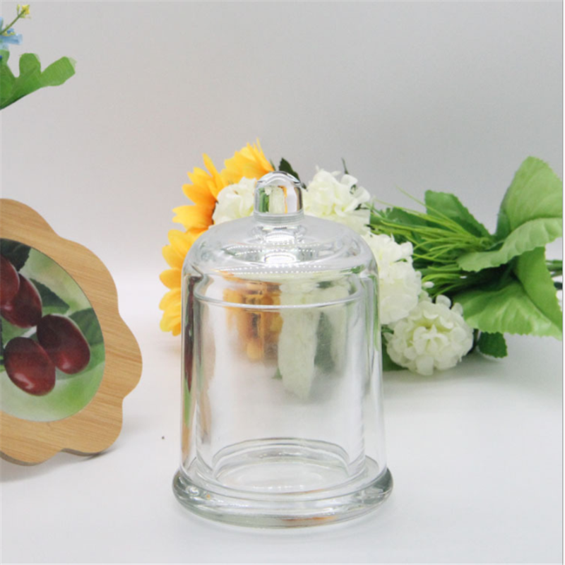 Transparent glass candle holder cover