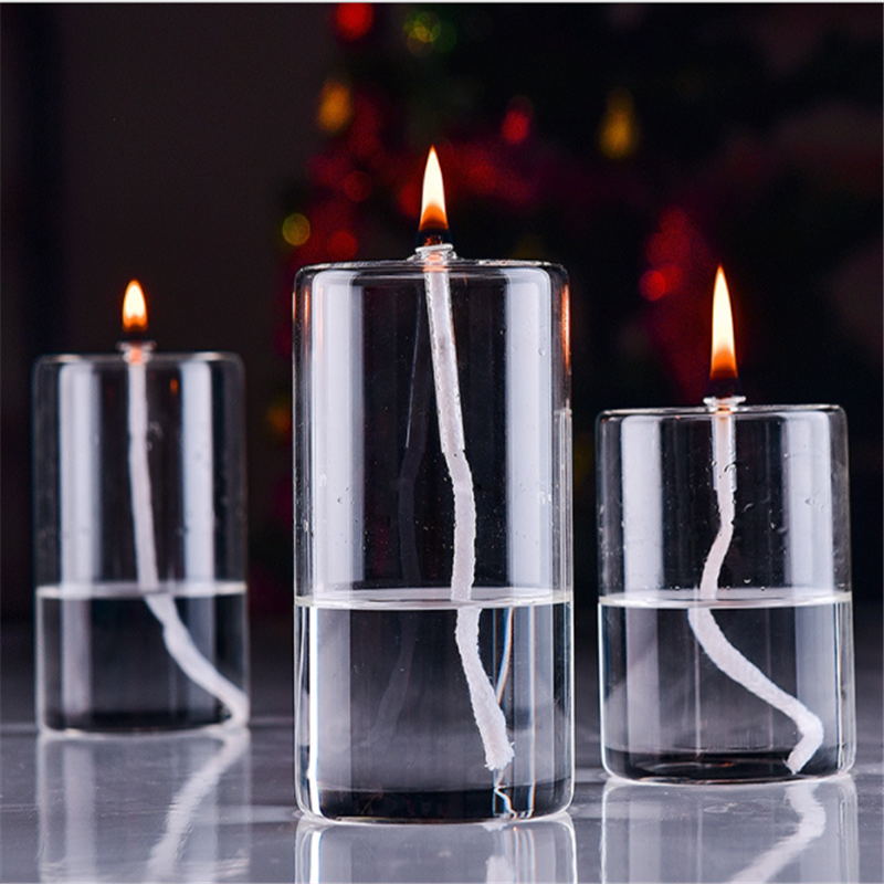 Creative transparent handmade glass candle holder oil lamp European style decoration home decoration