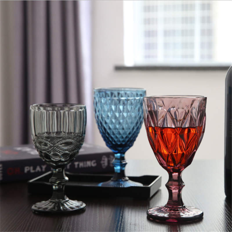 Glass red wine glass goblet original color thickened color champagne glass European retro wine glass