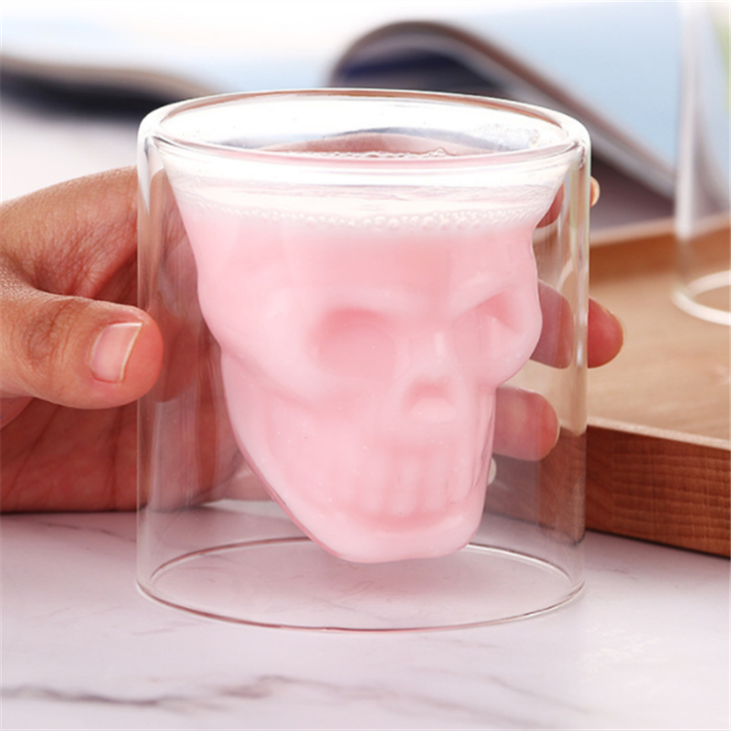 Skull glass red wine glass creative high borosilicate glass double cocktail glass