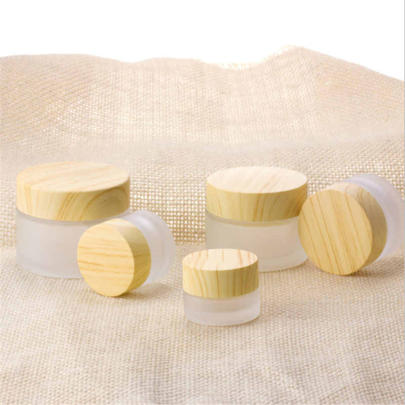 Wood grain cover cream bottle 15g10g eye cream cream bottle 100g frosted glass mask sub-bottle