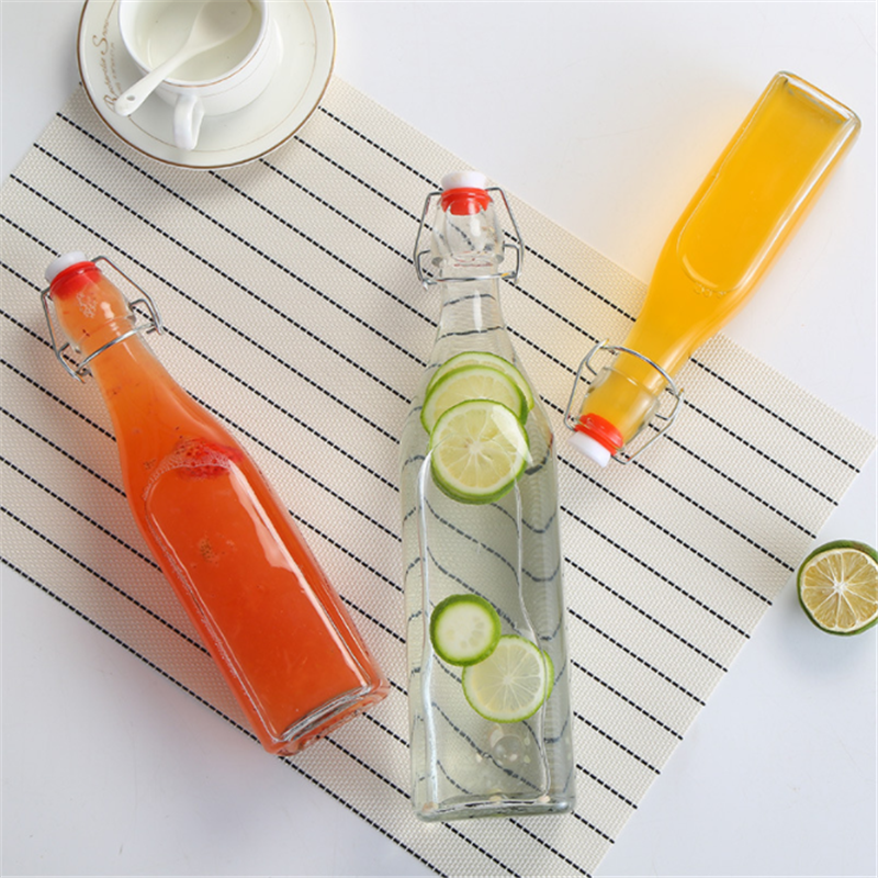 Sealed enzyme glass bottle buckle storage bottle milk juice bottle bubble wine sub-bottling