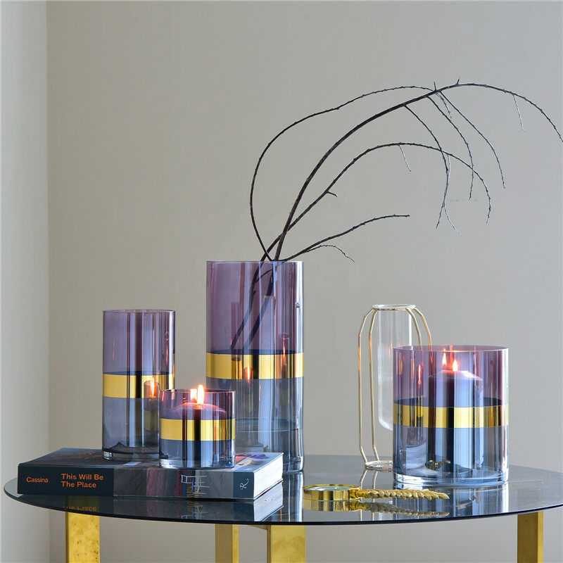 colorful glass candle holder