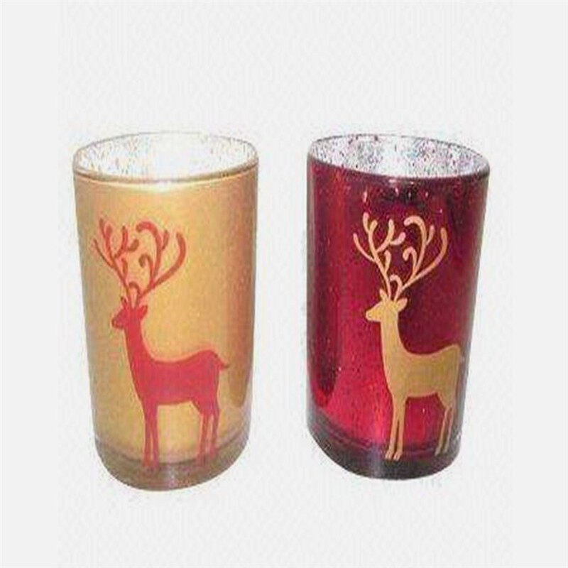 Print pattern glass candle holder