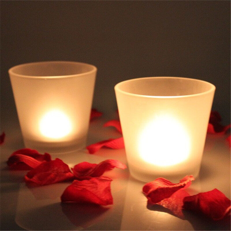 Frosted glass pattern glass candle holder