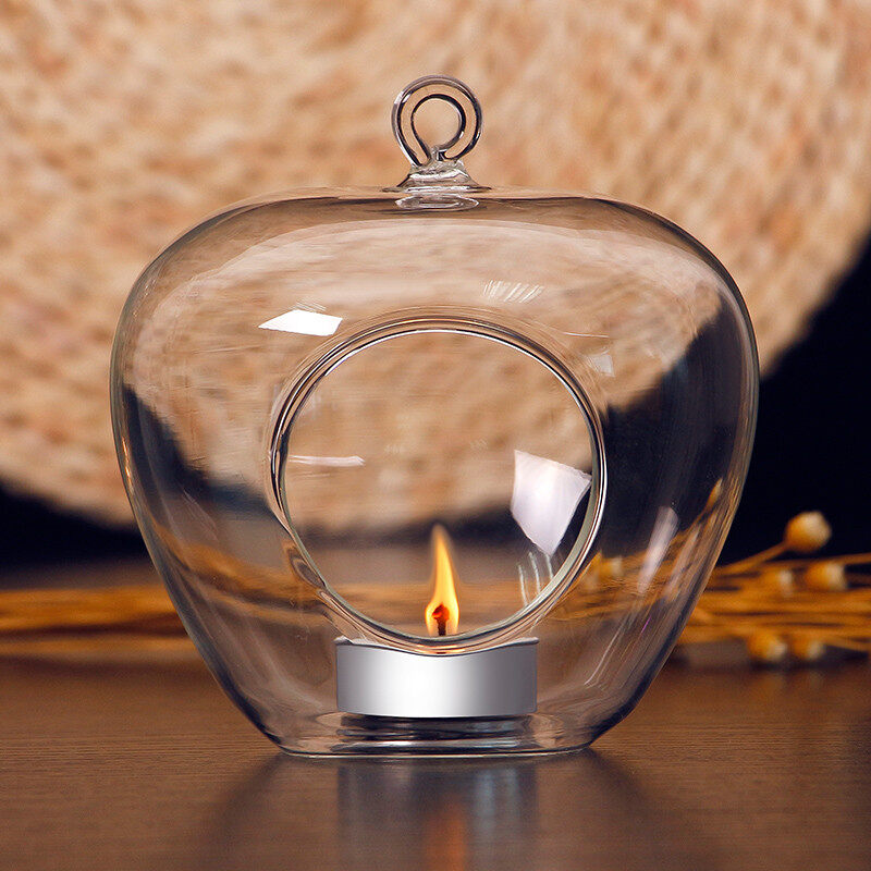 Creative transparent glass candle holder