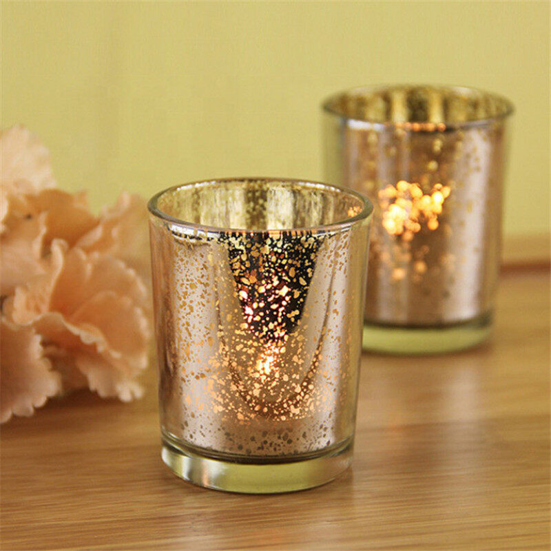 Electroplated glass candle jar