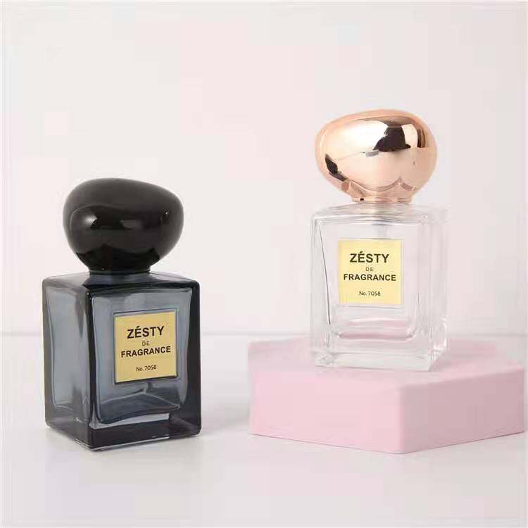 Square pattern high-end crystal transparent 30ml-150ml perfume bottle travel split glass bottle