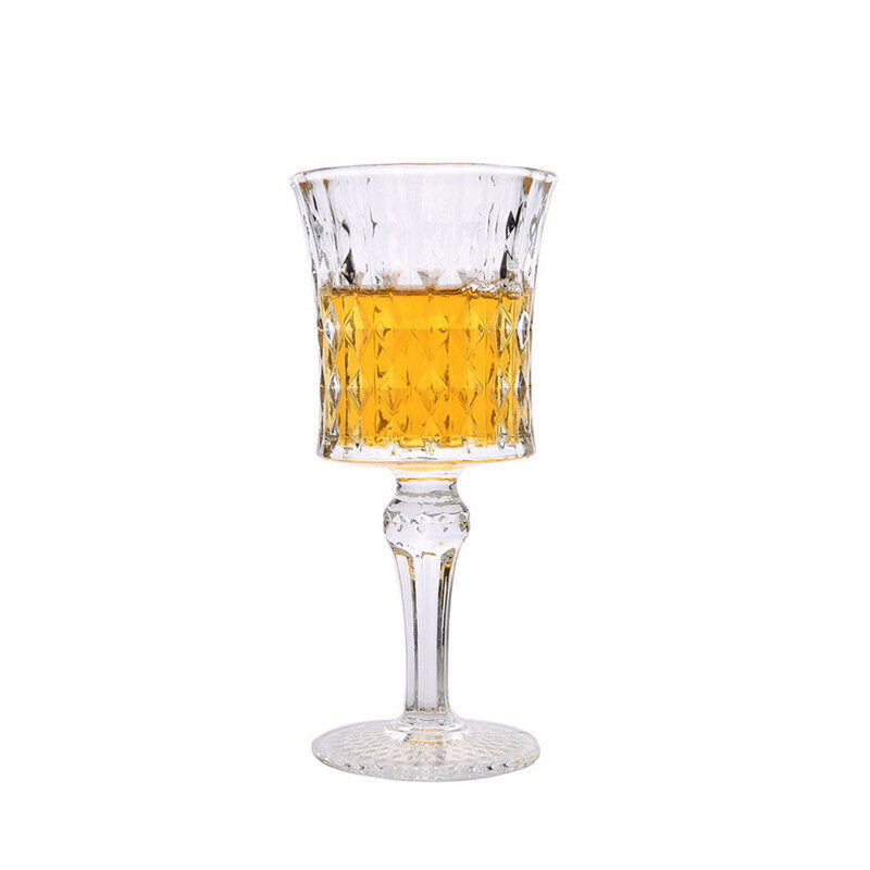 Tall diamond glass wine glass