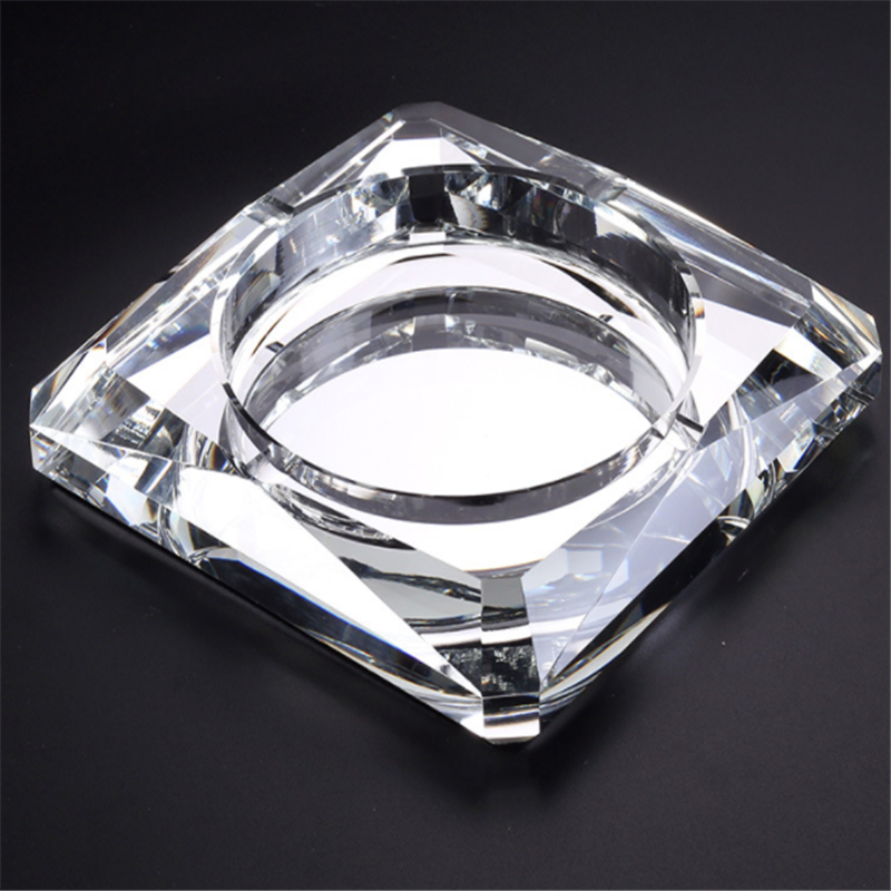 Black/Silver/Golden Diamond Glass Ashtray