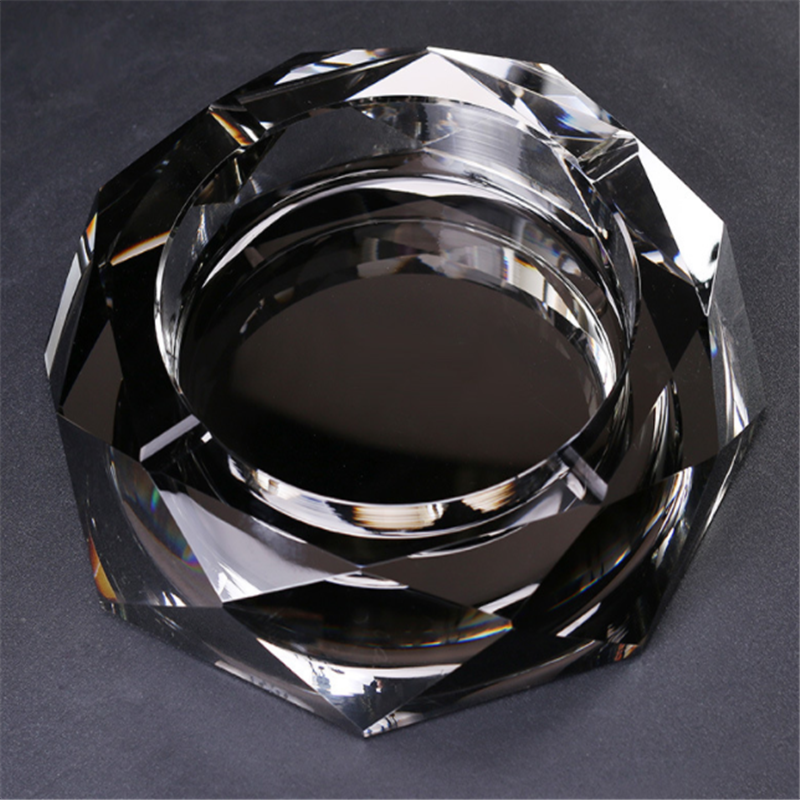 Black/Silver/Golden Diamond Glass Ashtray