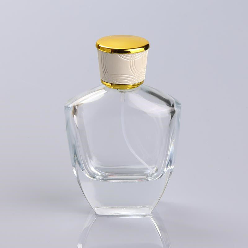 Irregular high-end crystal transparent 50ml-150ml clear glass perfume bottle