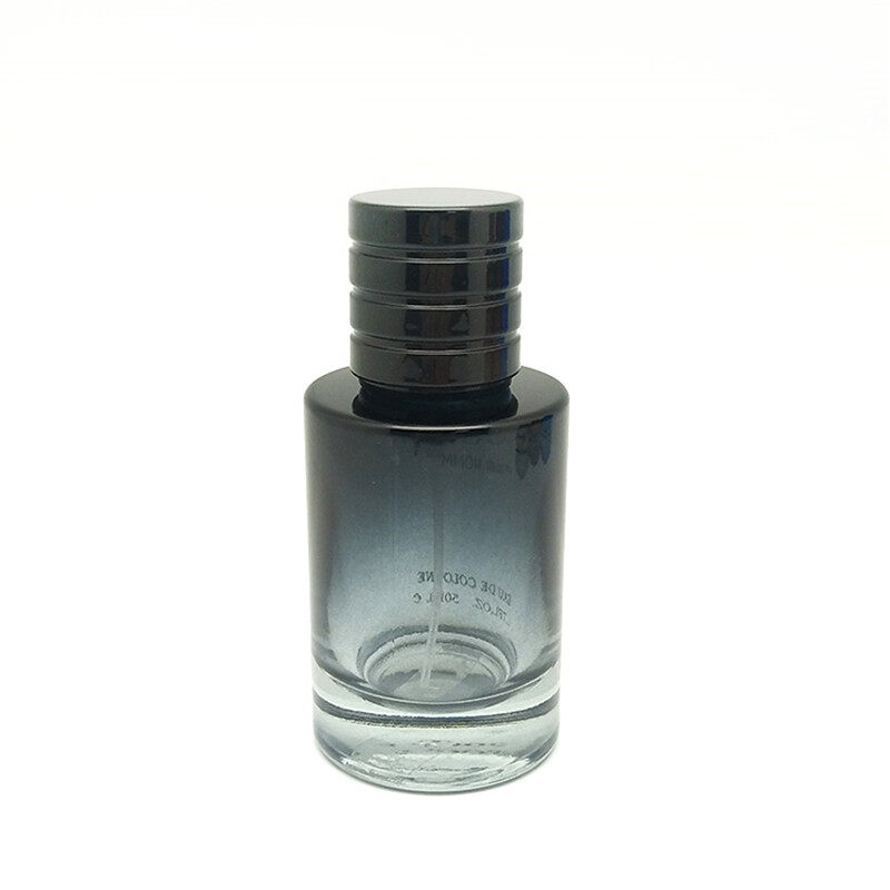 Barrel shaped high-end crystal spray 30-150ml elegant gradient golden cap perfume glass bottle