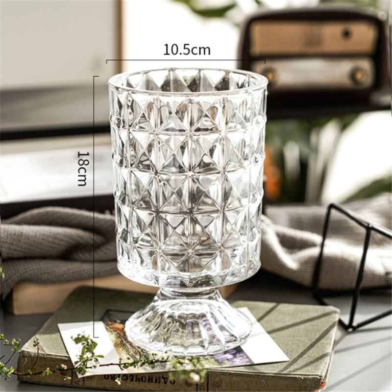 Tall glass vase light luxury decoration American style living room flower arrangement