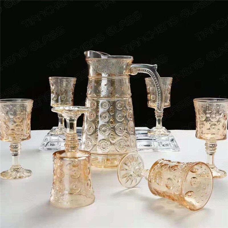 Champagne goblet cold water bottle glass set