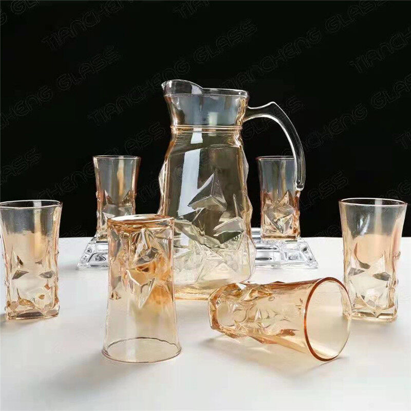 Champagne diamond cold water bottle glass set