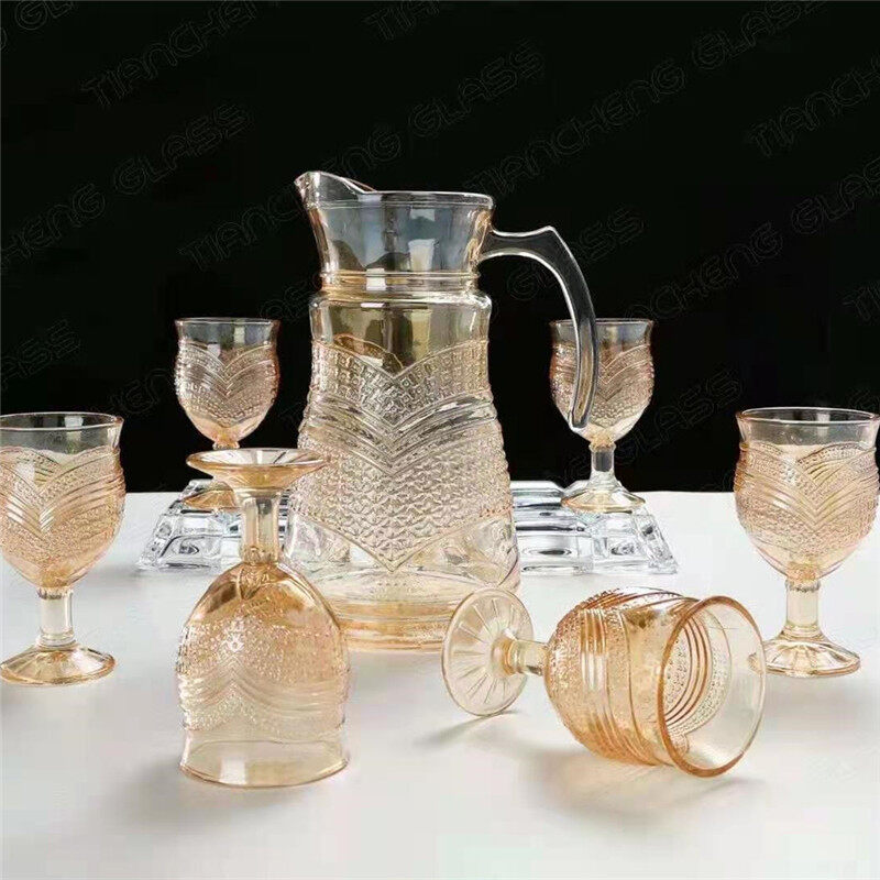 Champagne Relief cold water bottle glass set