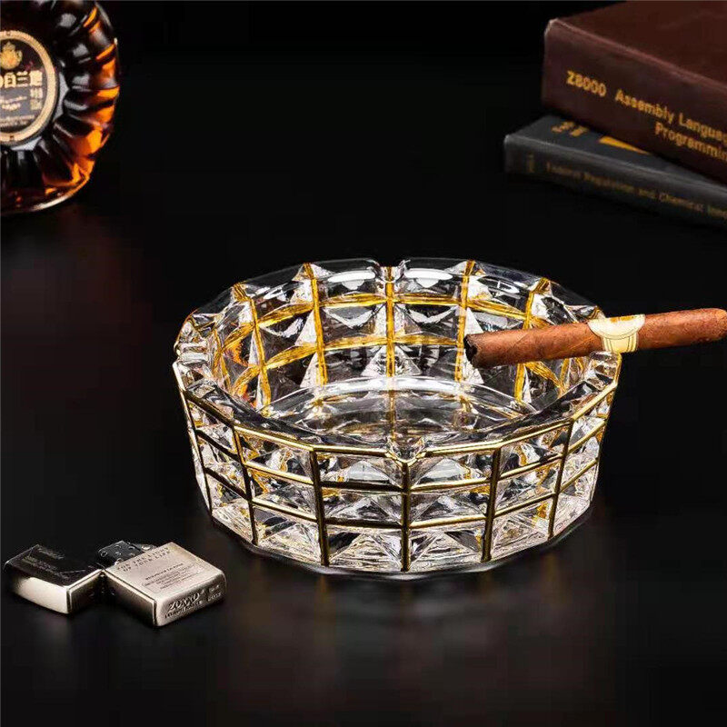 European style light luxury office home daily decoration crystal glass ashtray