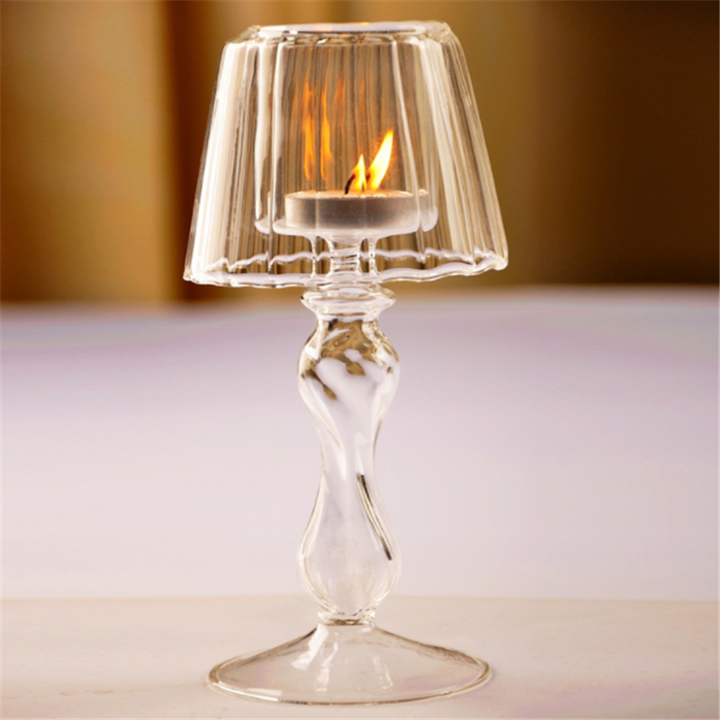 European-style transparent glass table lamp shape candle holder