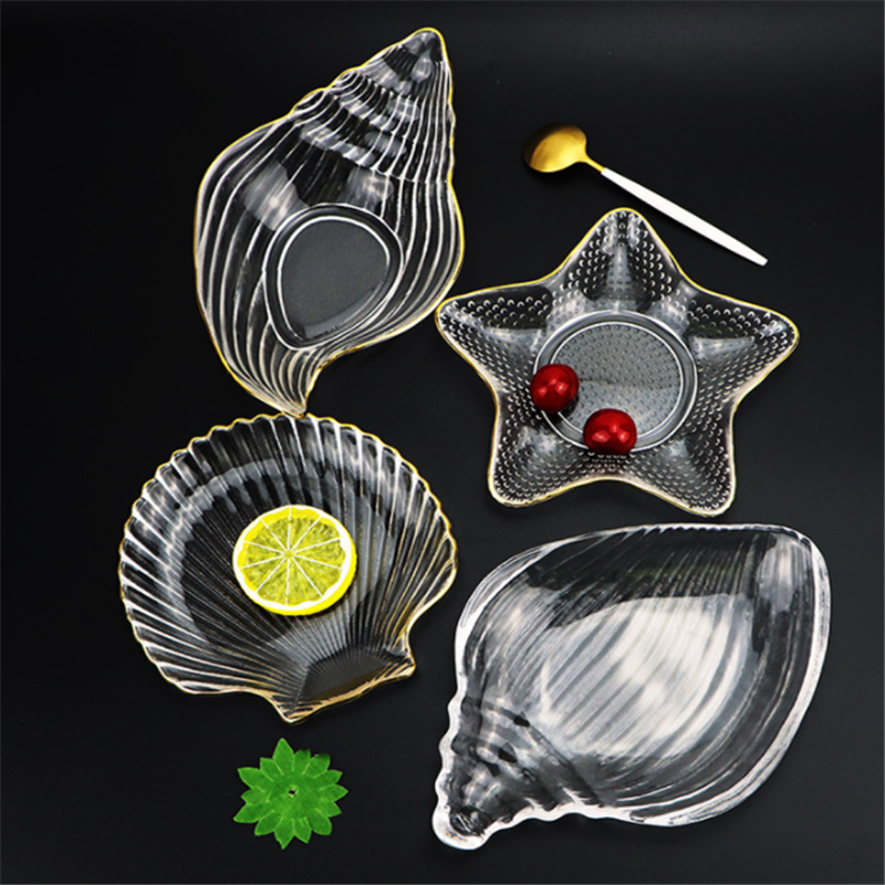 Creative Crystal Glass Tableware Plating Phnom Penh Marine Series Fruit Plate